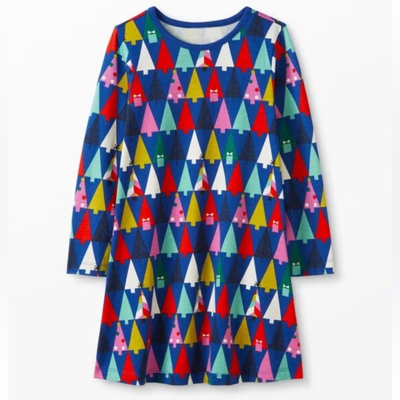 Holiday Print Dress In Cotton Jersey I Hanna Andersson - Picture 1 of 11